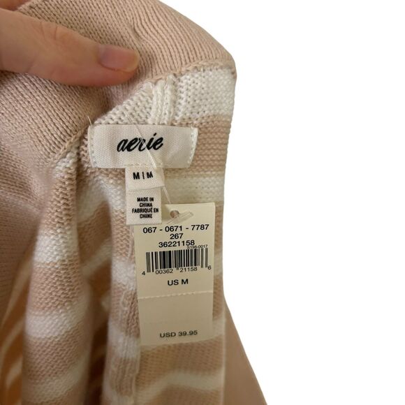 NWT Aerie High Waisted Sweater Short Women's Medium Cream & White - Picture 7 of 9